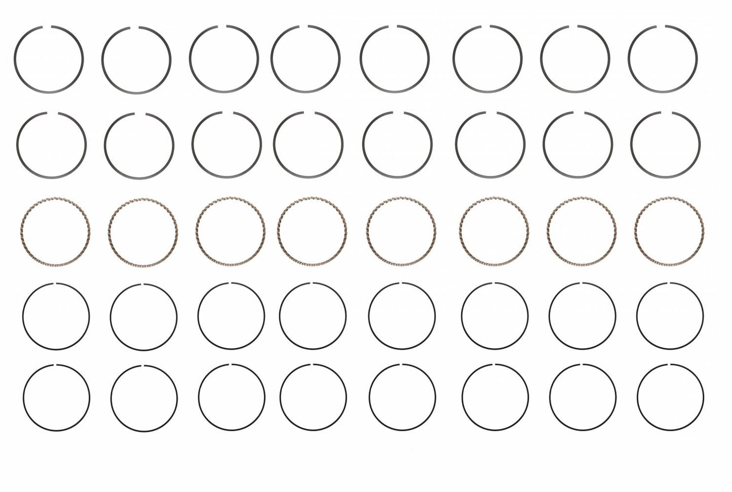 Juego completo de anillos/segmentos/aros de pistón Cadillac (8 pistones) de 1968 a 1976 2M695
